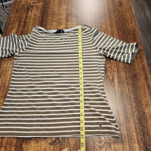 Tommy Hilfiger green striped blouse - Picture 6 of 7